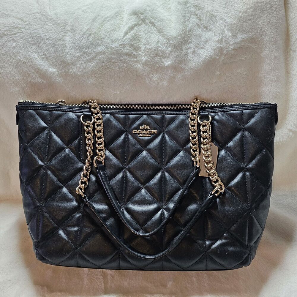 Coach Ava Quilted black tote